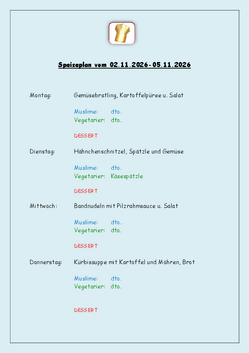 Speiseplan vom 02.11.2026-05.11.2026